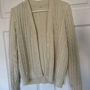 🤍 Brandy Melville Cream Cable Knit Cardigan ✨